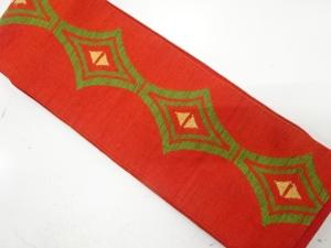 変わり菱模様織り出し　紬半幅帯